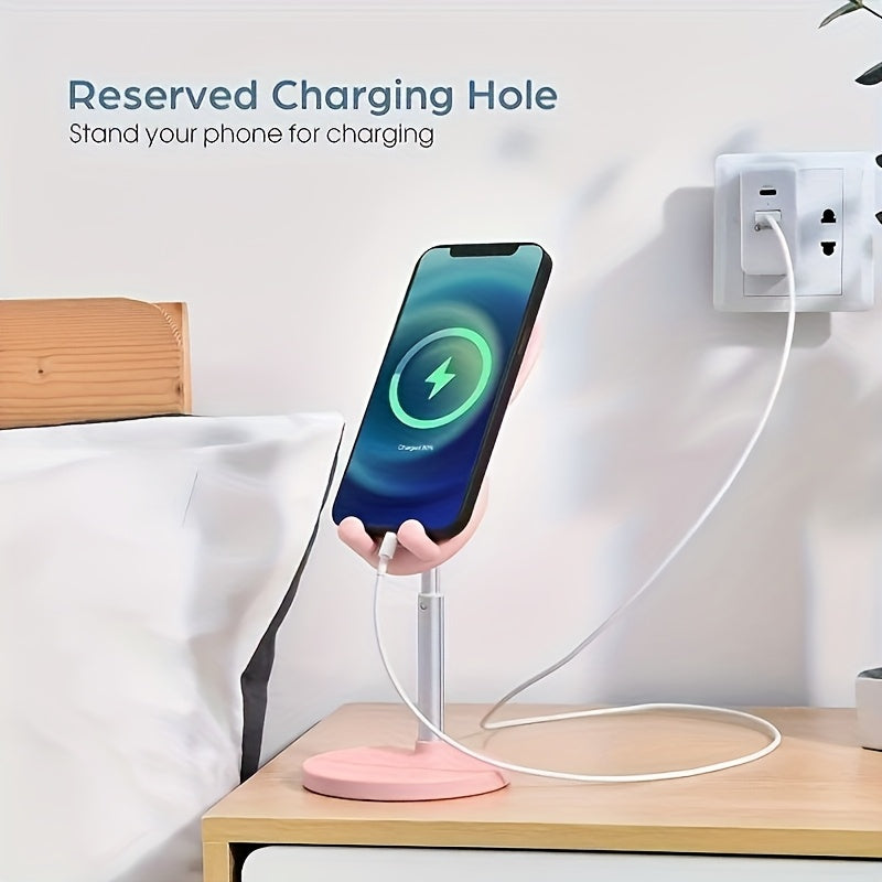 Cute Bunny Adjustable Phone Stand, ABS Material, Universal Desktop Holder, Stable Grip, Portable Design, Ideal Gift for Apple, Huawei, Samsung, Xiaomi & More, Versatile Use